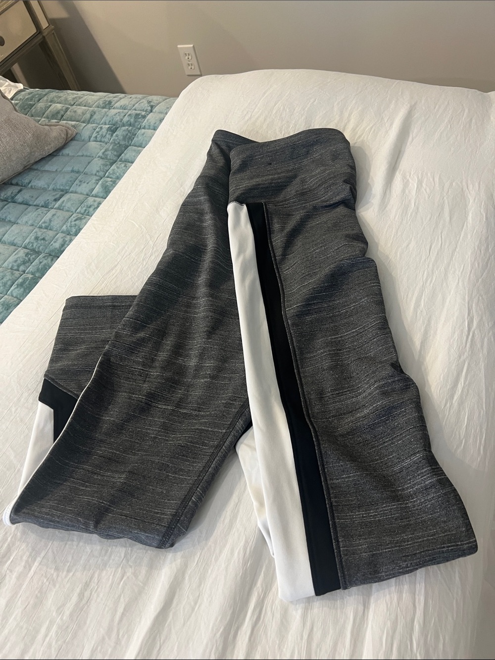 Women’s Gray and White Athletic Leggings